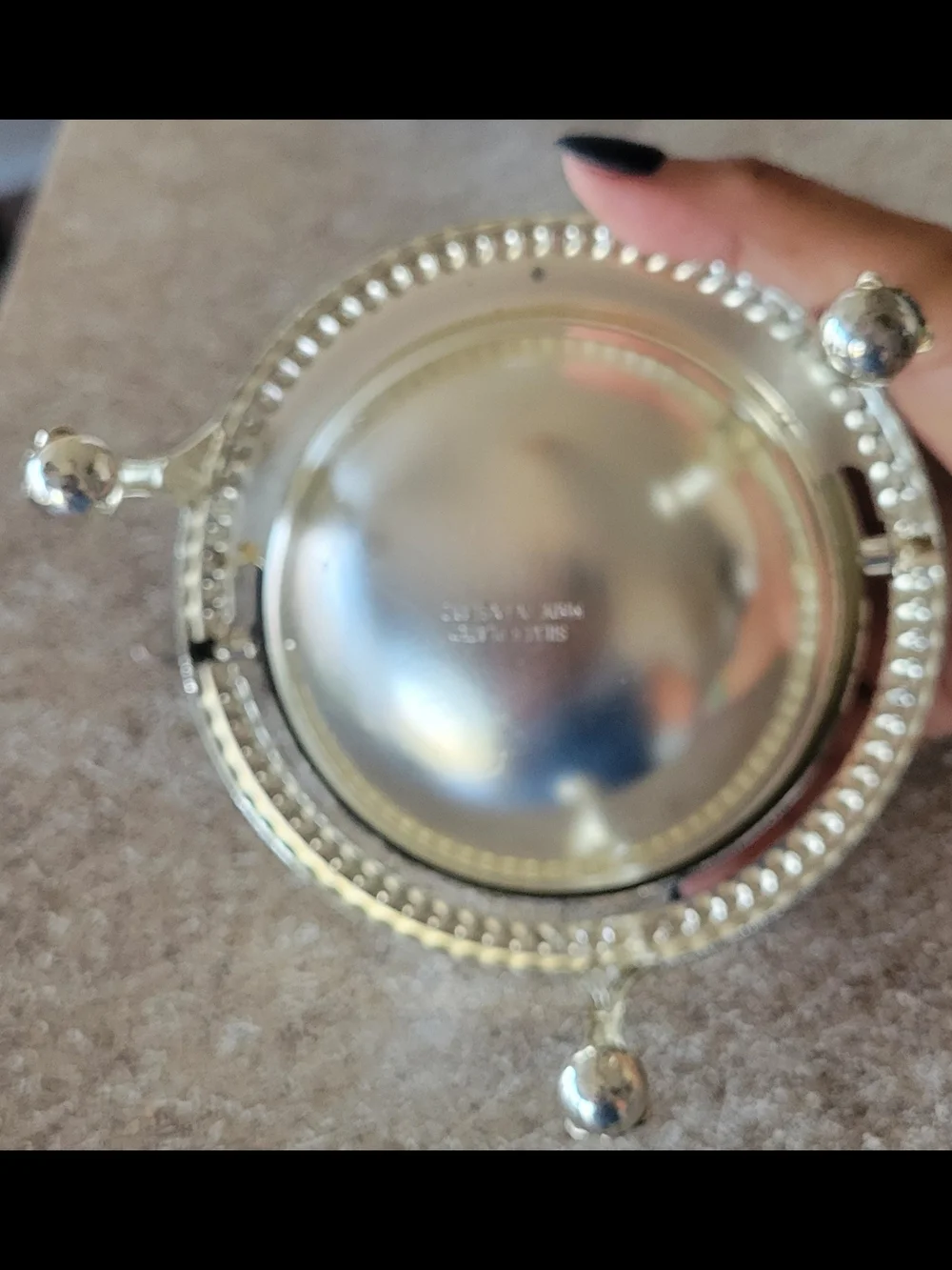 Silver Plated Dome Butter Warmer with Ornate Etching